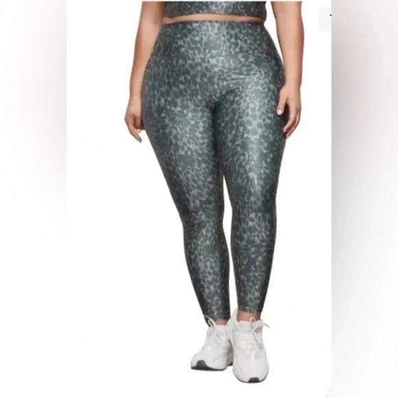 $125 GOOD AMERICAN green Leopard Camo Print High Waist Legging Plus Sz 2XL 5